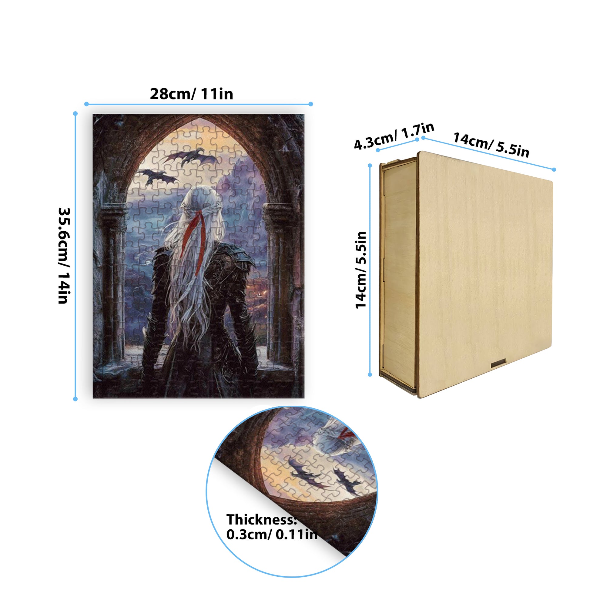 Throne of Glass Puzzle Celaena Sardothien, Fantasy Wooden Jigsaw Puzzle Bookish Gift for Sarah J Maas Fans PVLR14