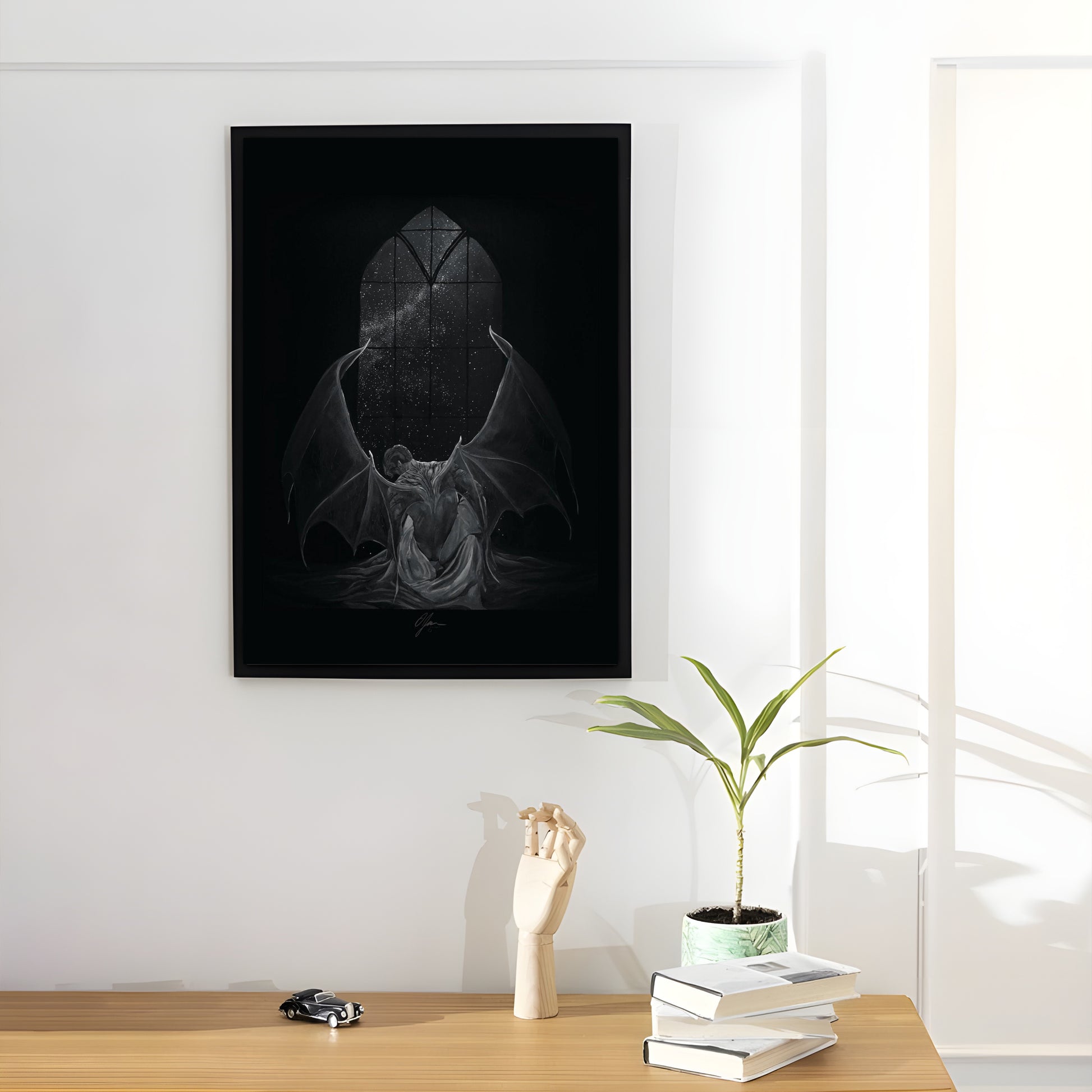 ACOTAR Rhysand Poster, Fantasy Black and White Print, Bookish Decor, A Court of Thorns and Roses Fan Art Poster, Sarah J Maas Gift VLRP44