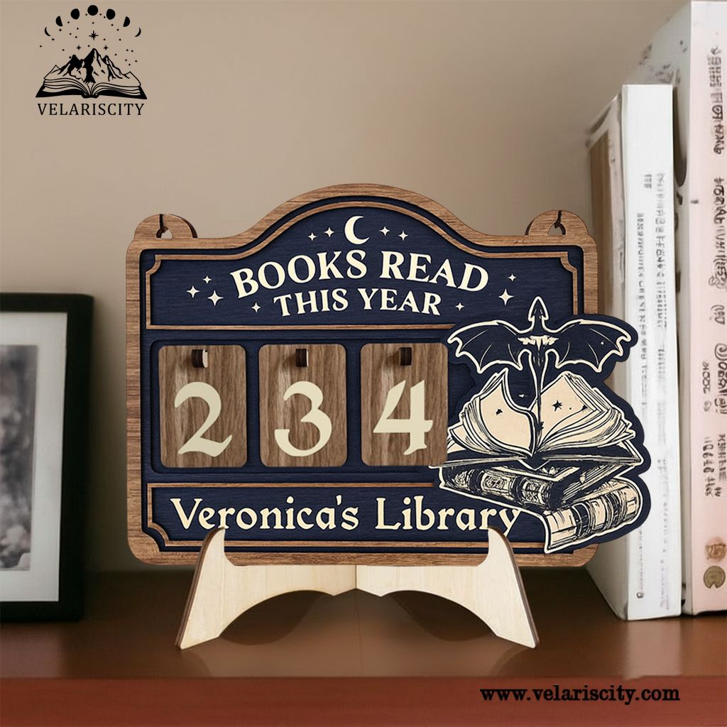 Fourth Wing Book Tracker Sign, Personalized Books Read This Year Decor, Fourth Wing Reading Tracker, Book Lover Gift, Wooden Wall Decor BTVLR13