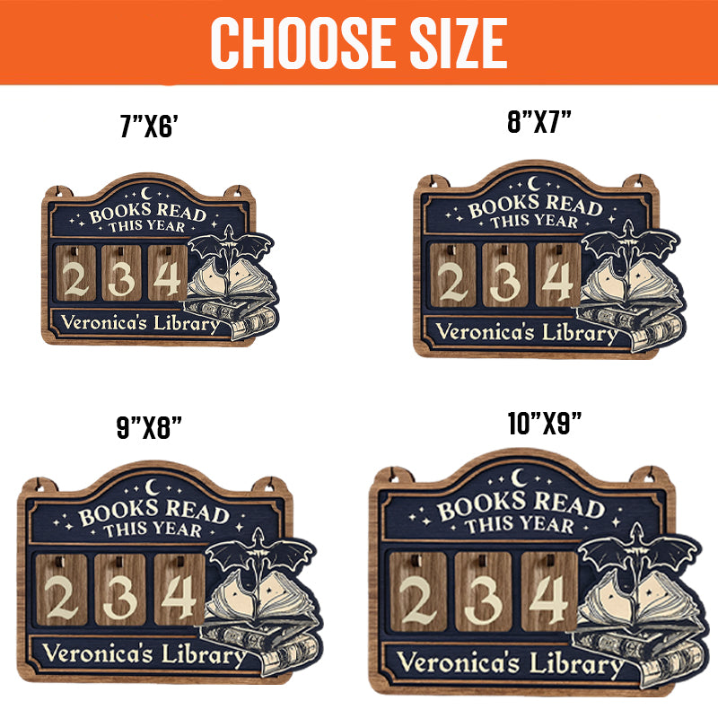 Fourth Wing Book Tracker Sign, Personalized Books Read This Year Decor, Fourth Wing Reading Tracker, Book Lover Gift, Wooden Wall Decor BTVLR13