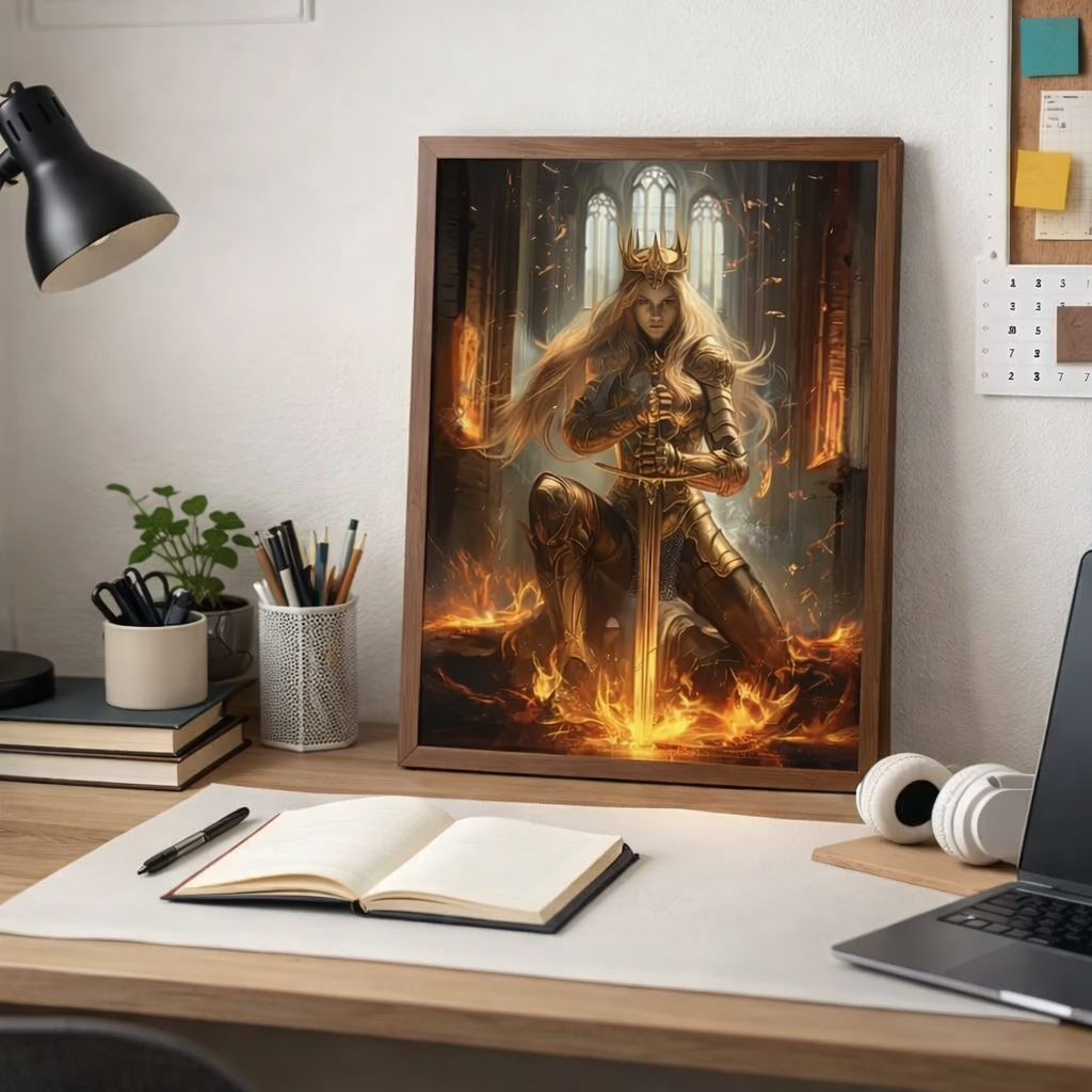 Aelin Galathynius Print, Throne of Glass Bookish Wall Art, Sarah J. Maas Fantasy Reader Gift VLRP77