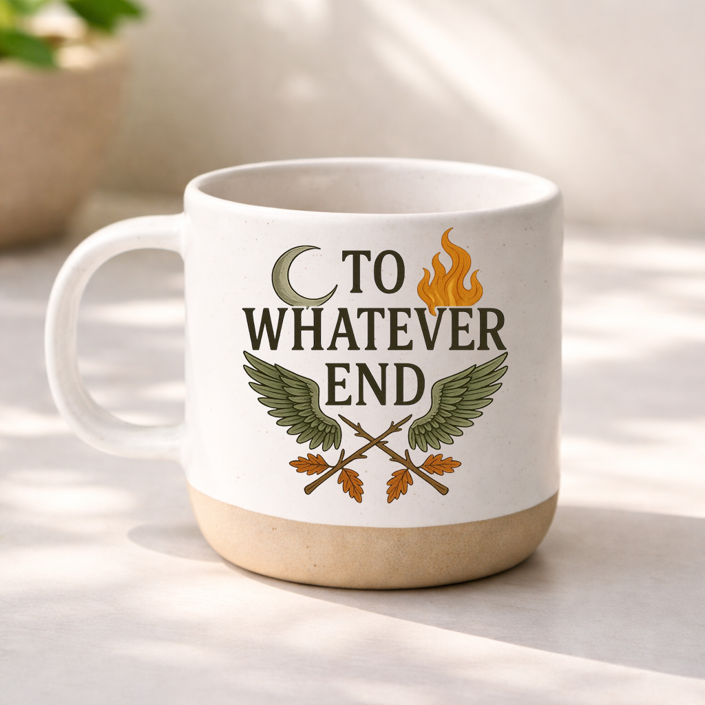 To Whatever End Pottery Mug, Throne of Glass Inspired Quote Mug, Bookish Fantasy Coffee Cup, Reader Gift PMVLR33