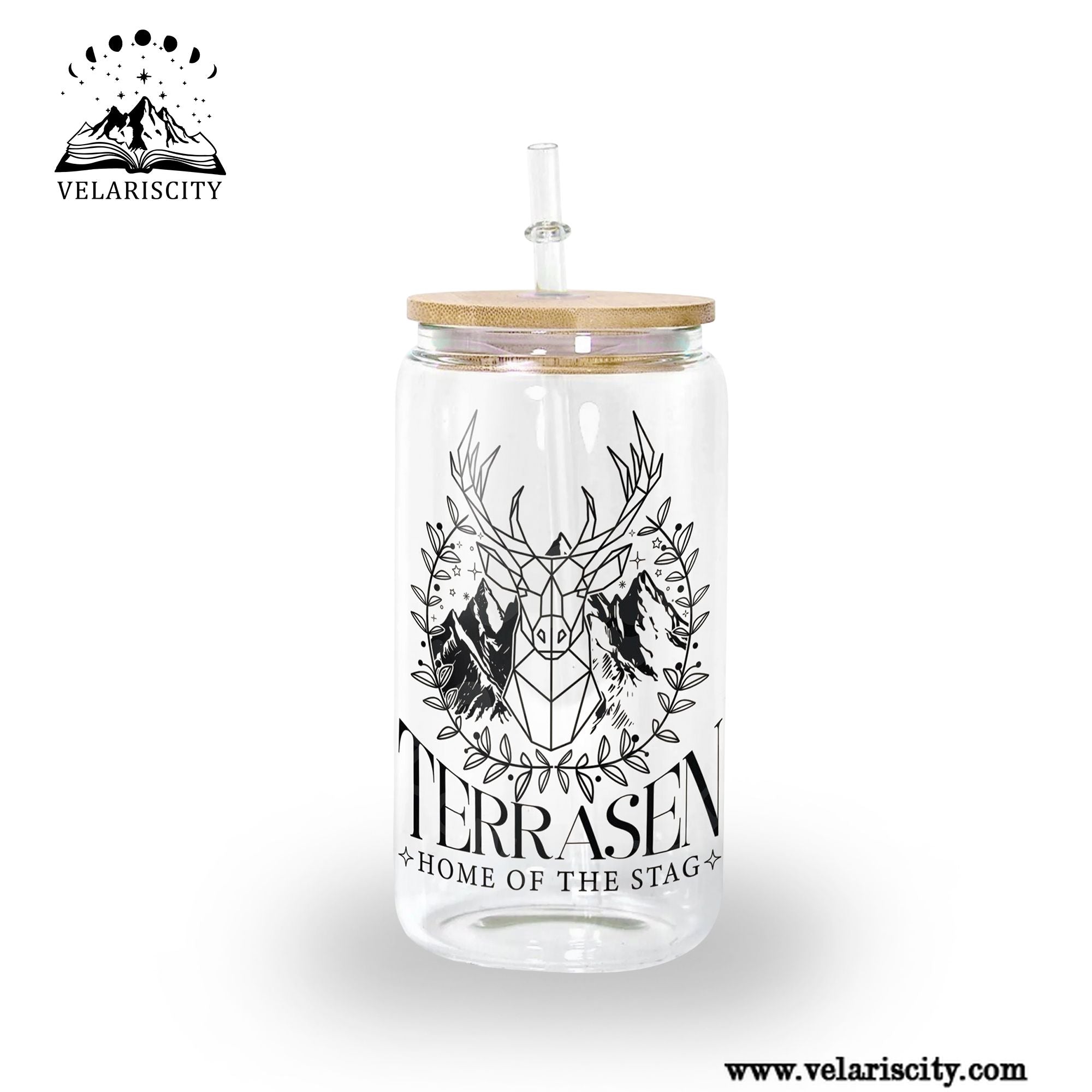 Terrasen Glass Can Cup with Straw, Throne of Glass Fireheart You Do Not Yield Tumbler, Aelin Galathynius Bookish Gift GLVLR48