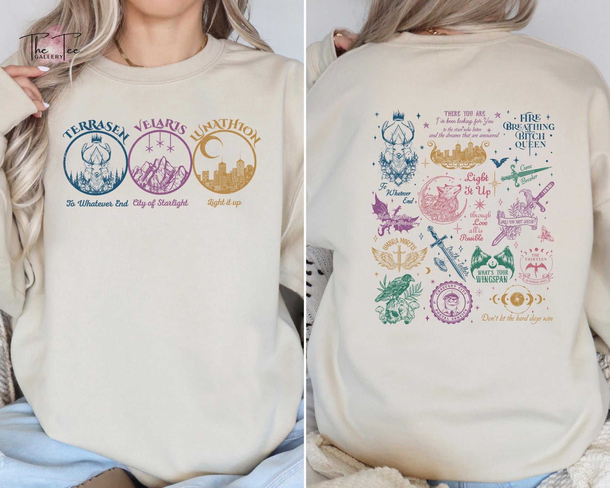 Comfort Colors® Throne of Glass Acotar Sweatshirt, Fireheart Hoodie, Crescent City Merch, Throne of Glass Merch, Darkness Claim Us, Throne Of Glass CFVLR83