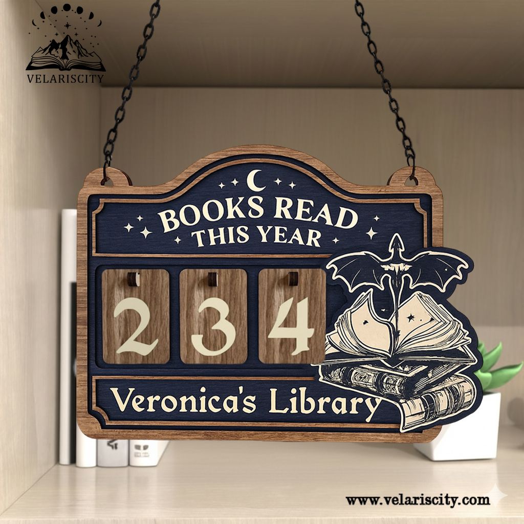 Fourth Wing Book Tracker Sign, Personalized Books Read This Year Decor, Fourth Wing Reading Tracker, Book Lover Gift, Wooden Wall Decor BTVLR13