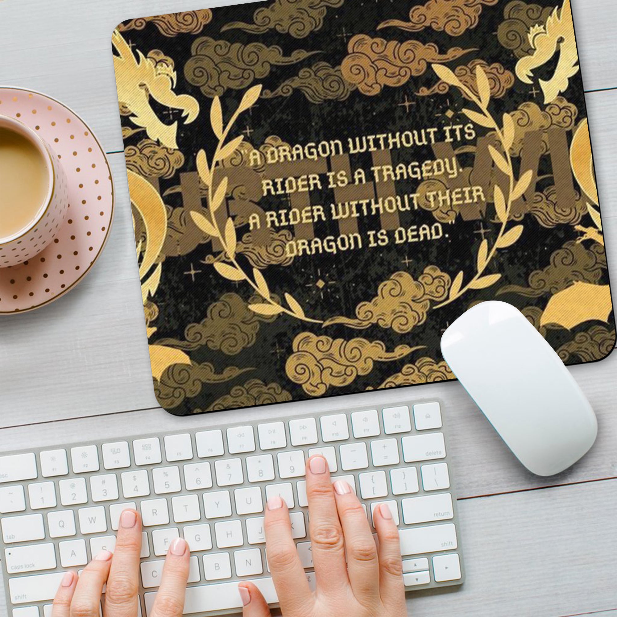 Fourth Wing Quote Desk Mat, A Dragon Without Its Rider, Empyrean Series Large Mouse Pad, Gifts For Him DMVLR12