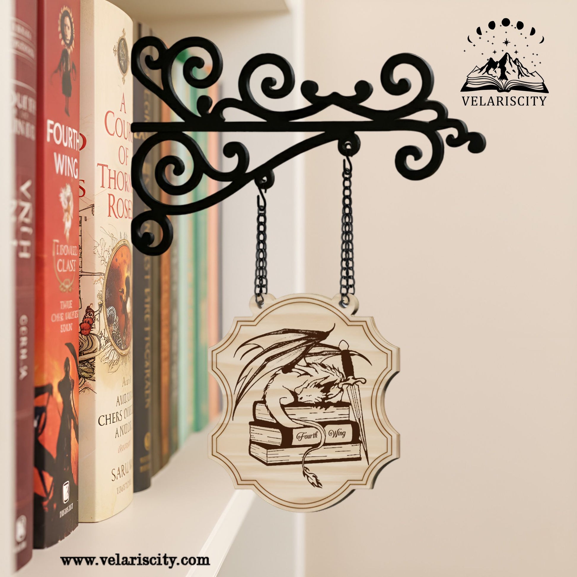 Fourth Wing Book Tavern Signs, Dragon Rider Wooden Sign, Empyrean Fantasy Book Nook Decor, Fantasy Decor for Book Lovers, Home Library Decor, Book Gift BSVLR14