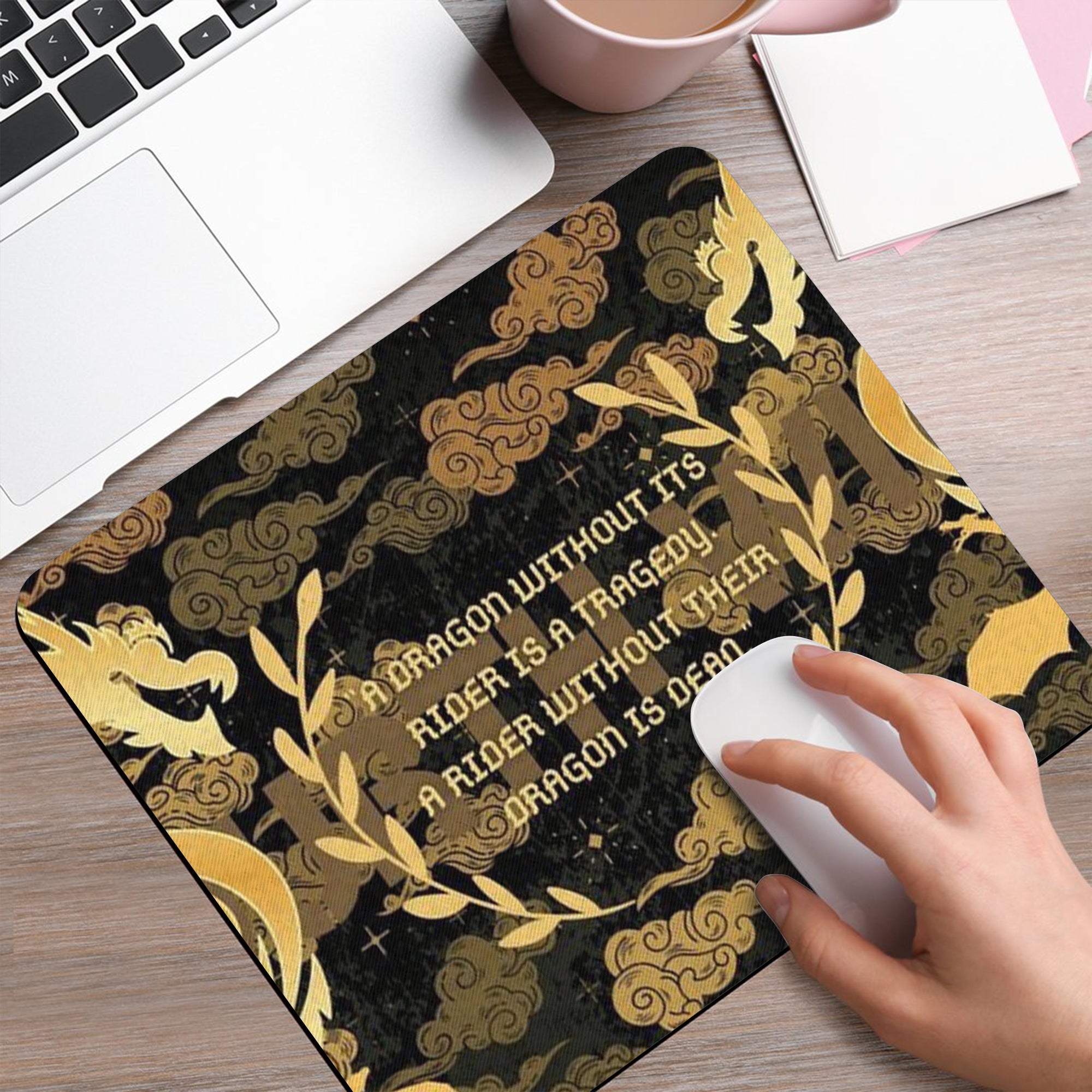 Fourth Wing Quote Desk Mat, A Dragon Without Its Rider, Empyrean Series Large Mouse Pad, Gifts For Him DMVLR12