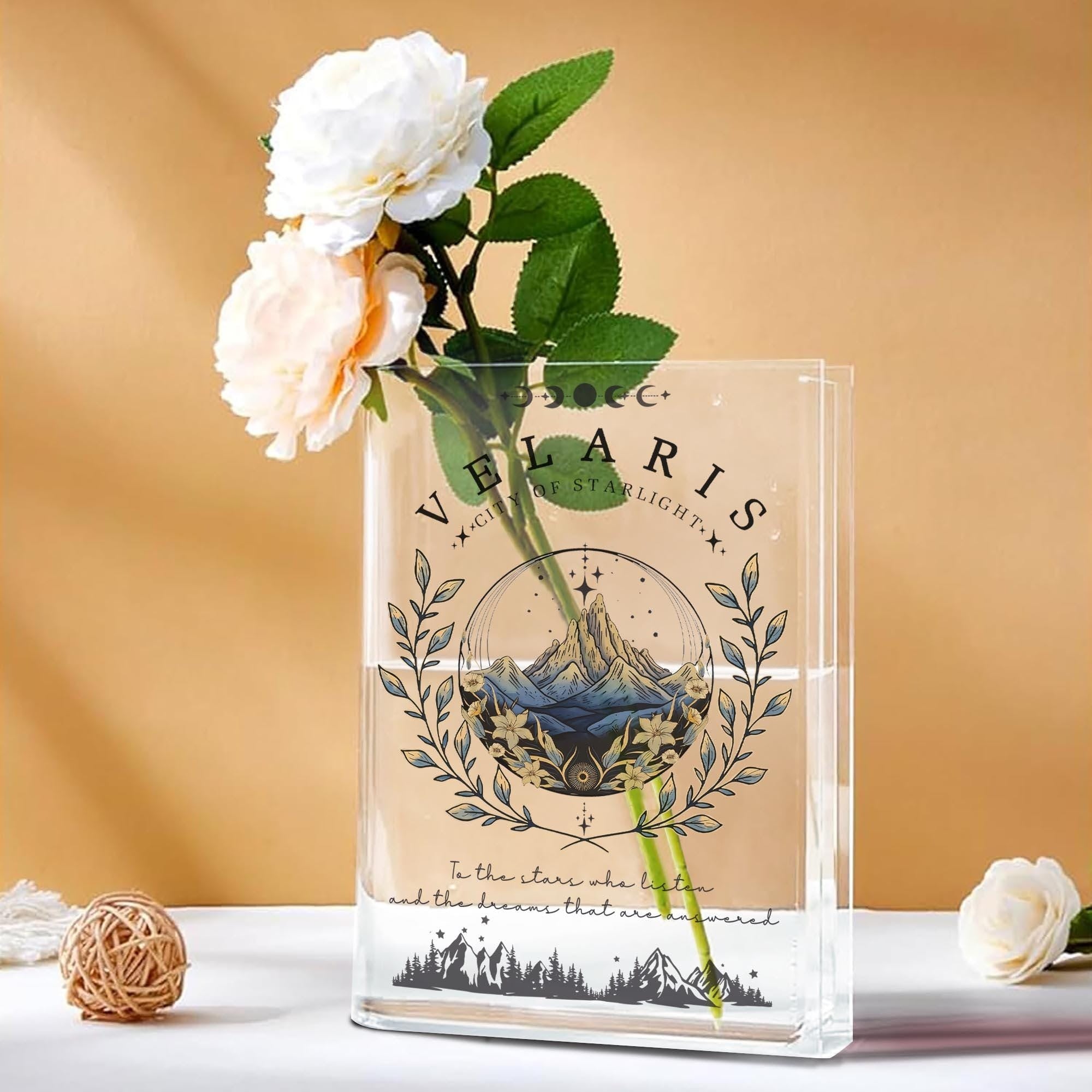 Velaris City of Starlight Acotar Book Vase, Thorns And Roses Court Of Dreams Merch, The Night Court gift for sjm lover, Library Bookish Gift VLRBV19
