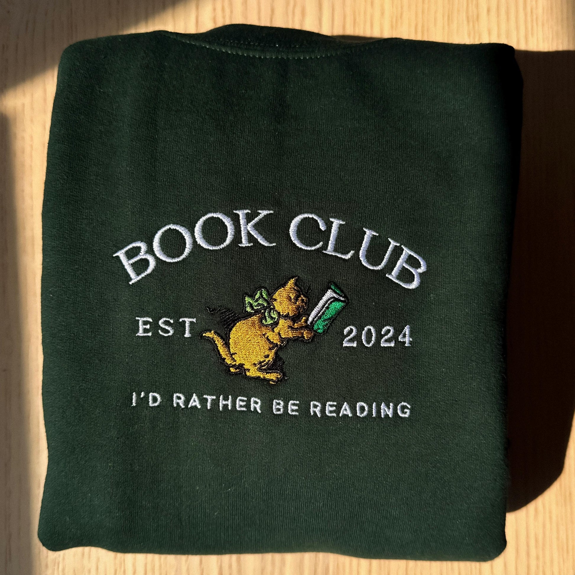 Custom Book Club Sweatshirt Embroidered, Customized Reading Crewneck, Book Lovers Gift, Vintage Bookish Shirt, Bookworm Group Personalized