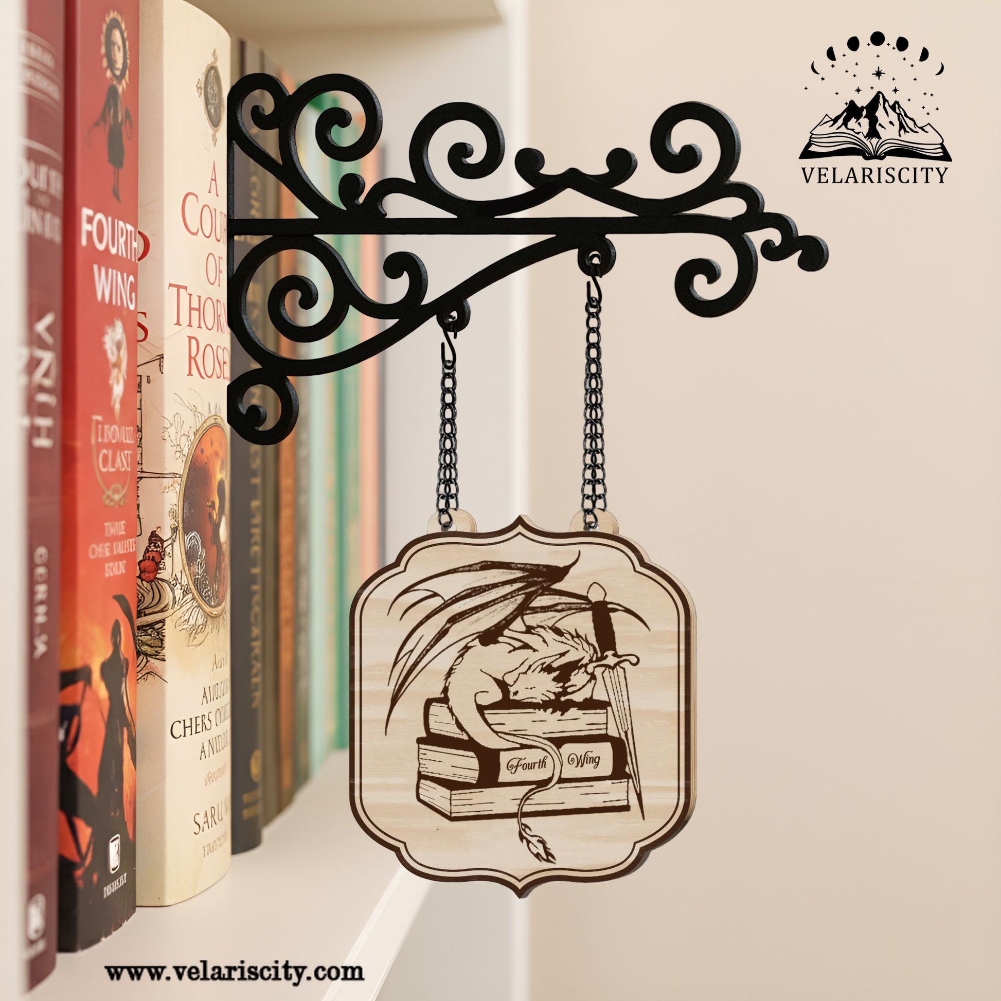 Fourth Wing Book Tavern Signs, Dragon Rider Wooden Sign, Empyrean Fantasy Book Nook Decor, Fantasy Decor for Book Lovers, Home Library Decor, Book Gift BSVLR14