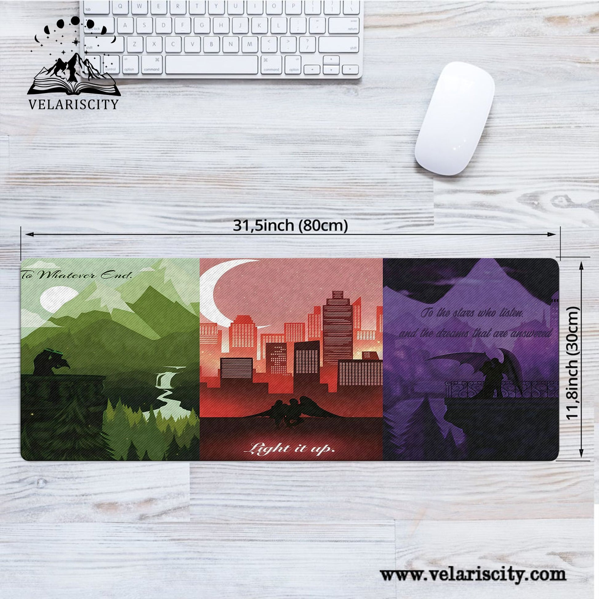 Sarah J Maas Desk Mat ACOTAR Crescent City Throne of Glass Mouse Pad, Bookish Fantasy Desk Pad DMVLR23