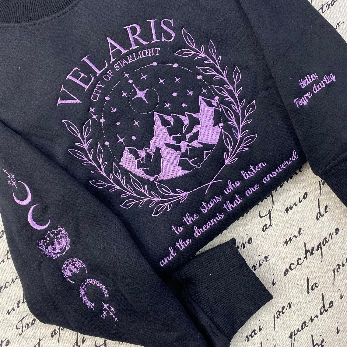 Embroidered Velaris City Of Starlight Sweatshirt, Velaris Embroidered, ACOTAR Embroidered, VEMB05