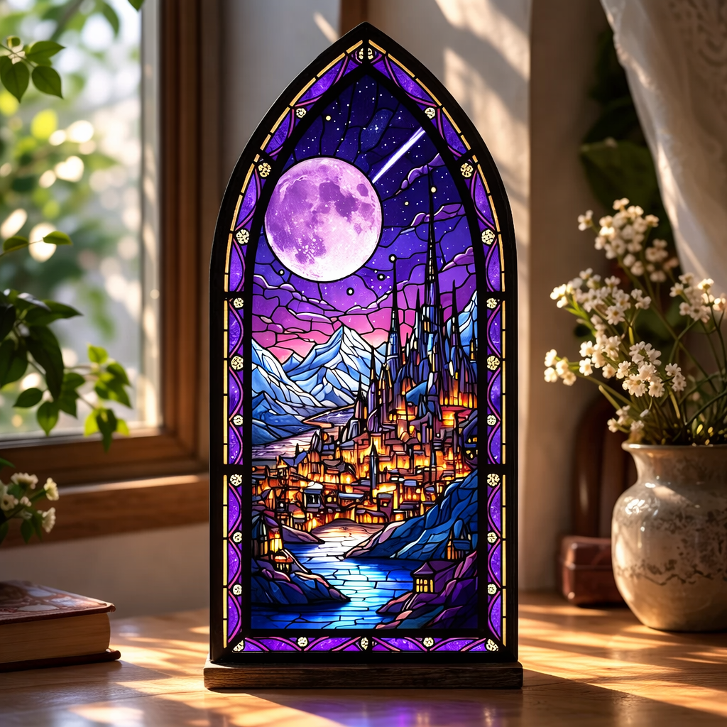 Velaris Book Nook, Night Court Moon Window Lamp, Fantasy Bookshelf Insert, Starfall Decor, Book Lover Gift BNVLR38