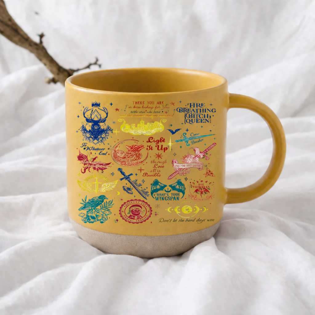 Sarah J Maas Quote Pottery Mug, Bookish Fantasy Coffee Cup, ACOTAR Throne of Glass Crescent City Reader Gift PMVLR34