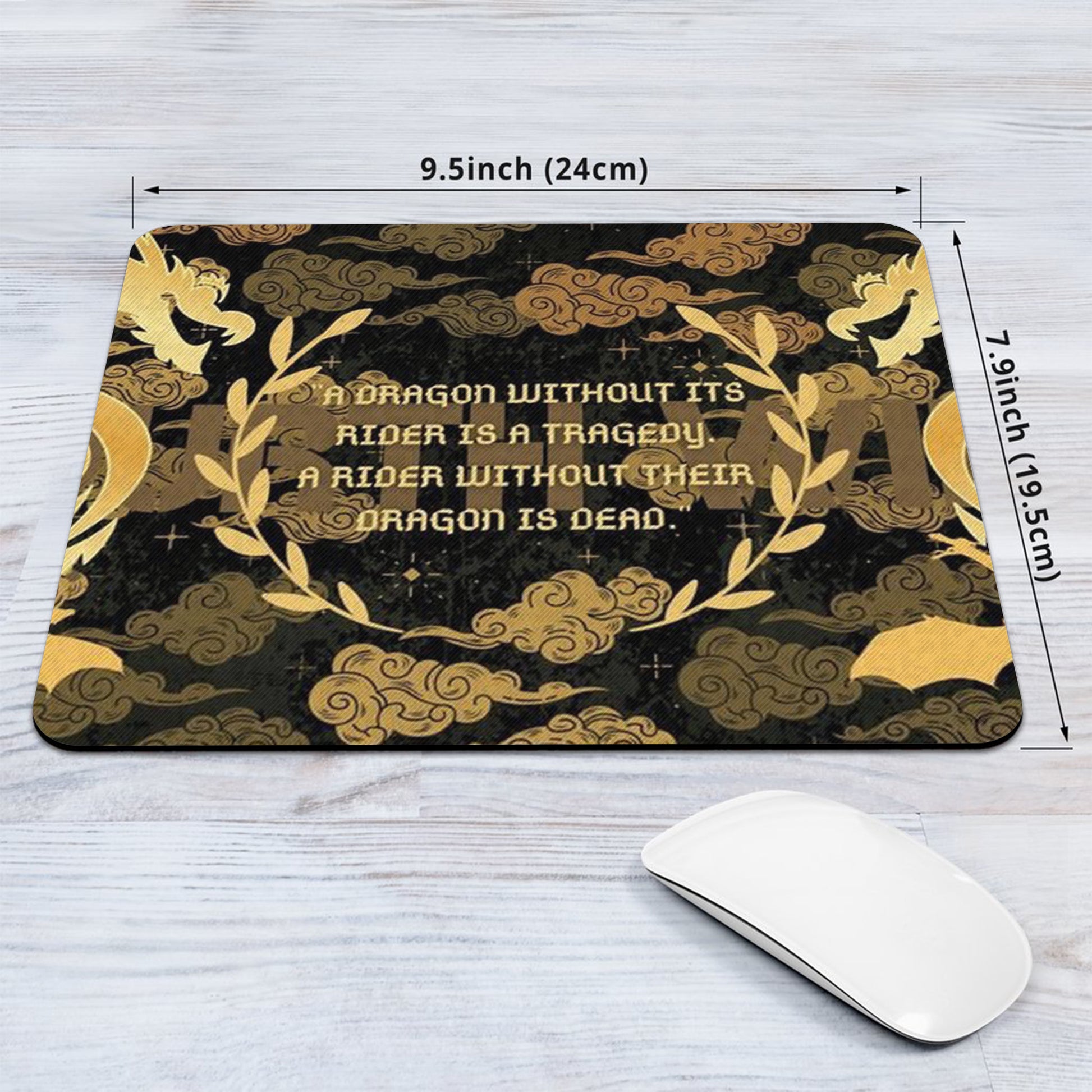 Fourth Wing Quote Desk Mat, A Dragon Without Its Rider, Empyrean Series Large Mouse Pad, Gifts For Him DMVLR12