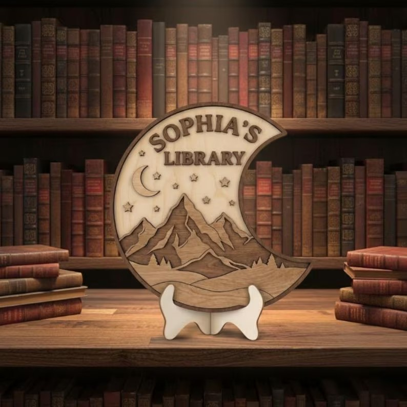 Personalized City of Starlight Book Sign, Velaris Fantasy Sign, ACOTAR Bookshelf Decor, Starburst Velaris Star Night Book Nook BTVLR49