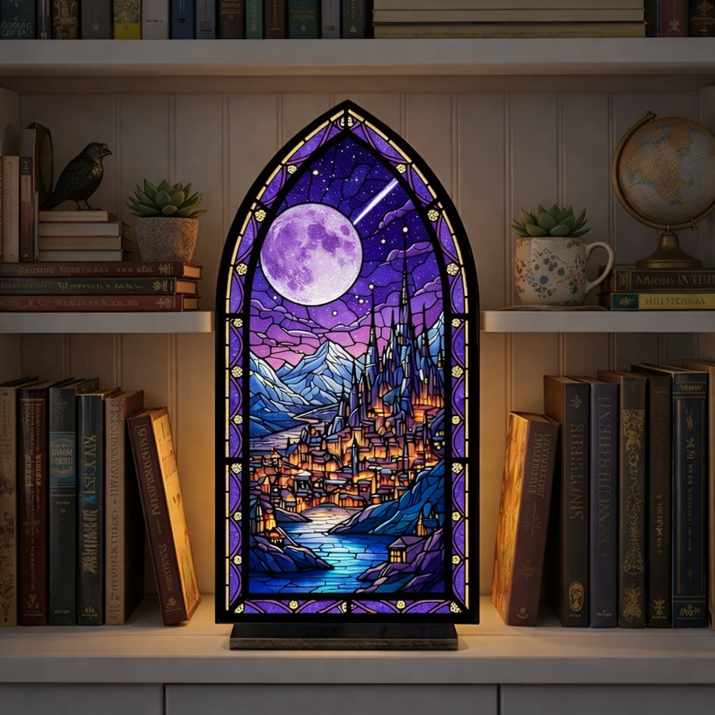 Velaris Book Nook, Night Court Moon Window Lamp, Fantasy Bookshelf Insert, Starfall Decor, Book Lover Gift BNVLR38