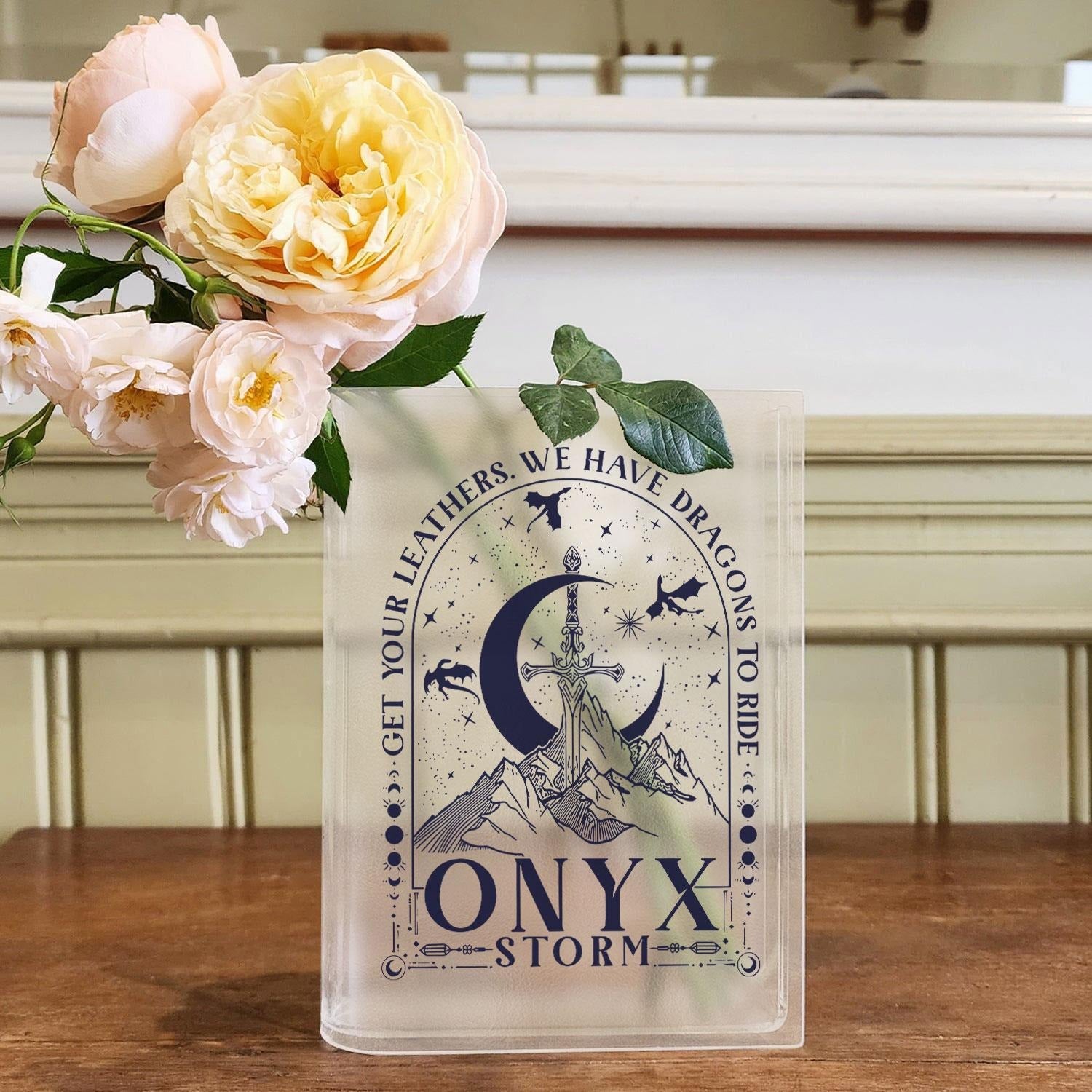 Onyx Storm Book Vase, Dragon Rider Book Shaped Vase, Fourth Wing Inspired Vase, Acrylic Fantasy Vase, Romantasy Shelf Decor VLRBV22