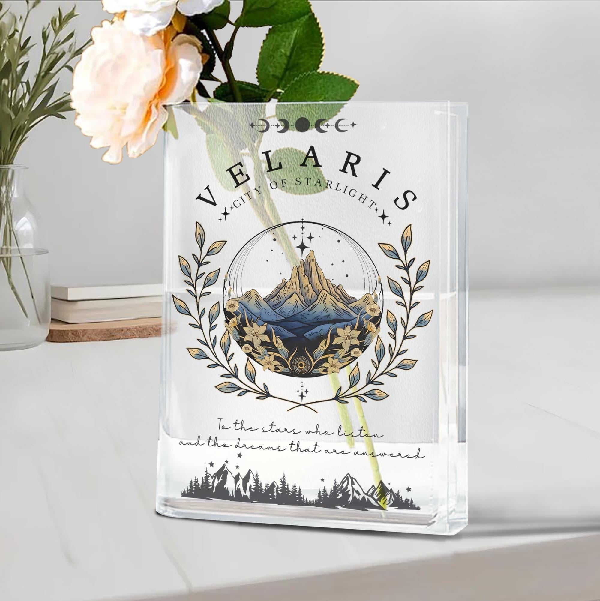 Velaris City of Starlight Acotar Book Vase, Thorns And Roses Court Of Dreams Merch, The Night Court gift for sjm lover, Library Bookish Gift VLRBV19