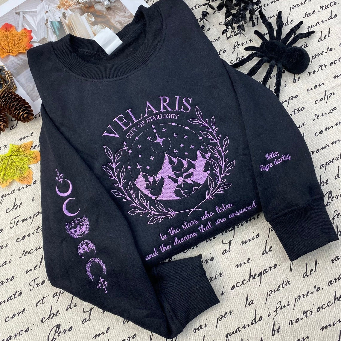 Embroidered Velaris City Of Starlight Sweatshirt, Velaris Embroidered, ACOTAR Embroidered, VEMB05