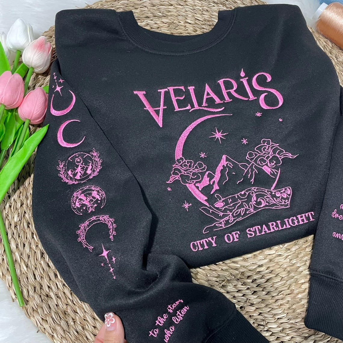 Embroidered Velaris City Of Starlight Sweatshirt, The Night Court Shirt, SJM Sweater, VEMB01
