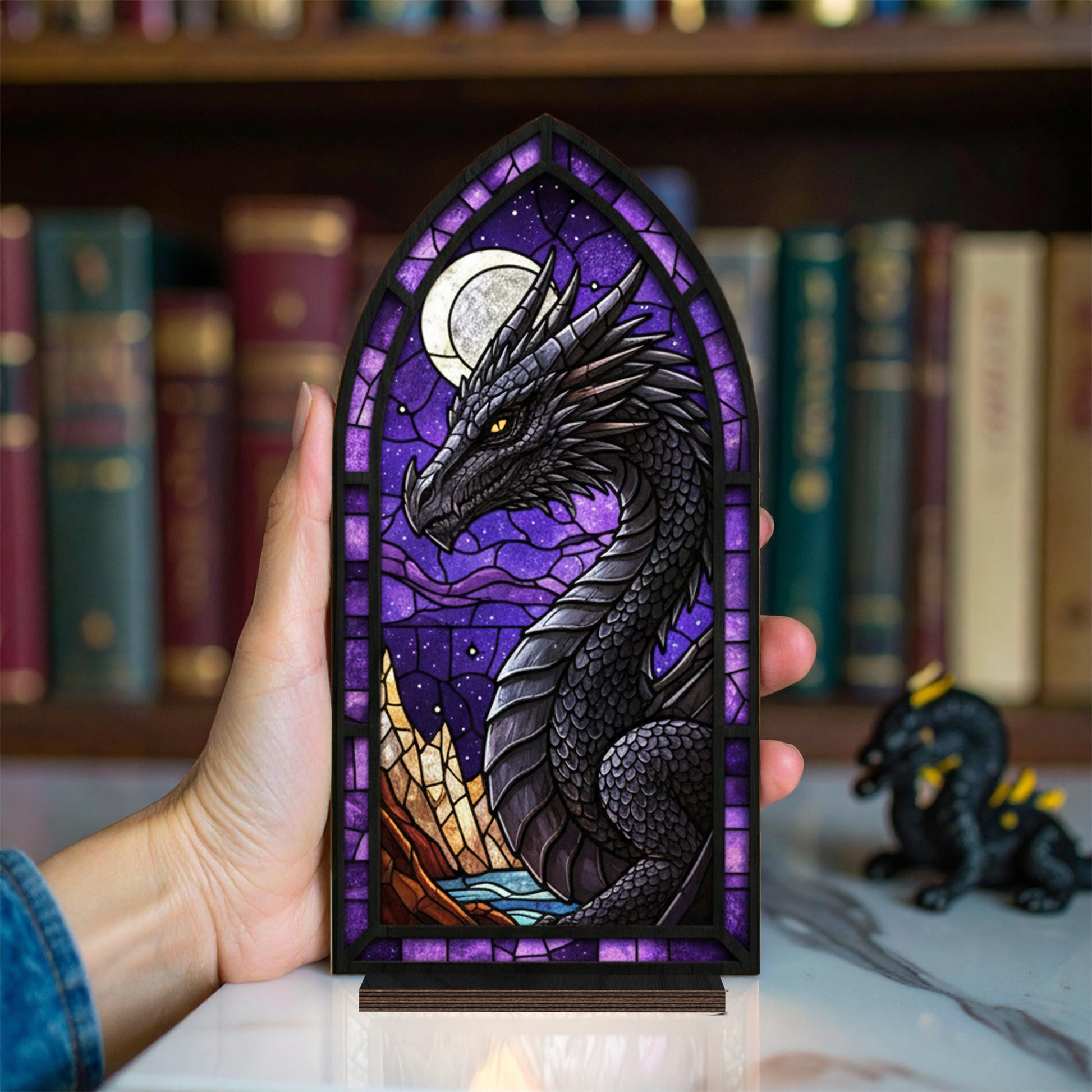 Tairn Fourth Wing Dragon Book Nook, Fantasy Bookshelf Insert, Reader Decor, Bookish Gift, Fantasy Collectible BNVLR14
