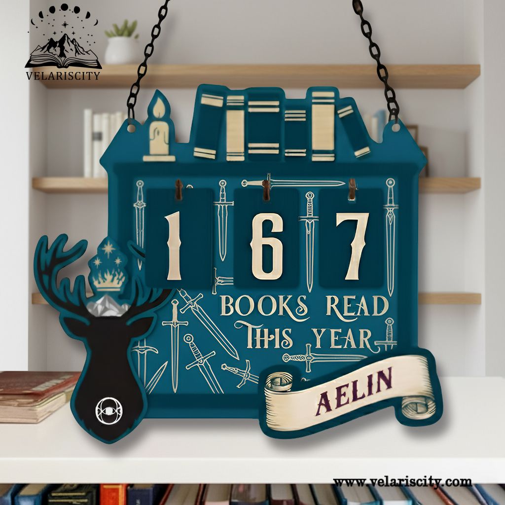 Personalized Book Tracker Sign, Throne of Glass Book Tracker, Books Read This Year Display, Book Lover Gift, Wooden Home Decor BTVLR15