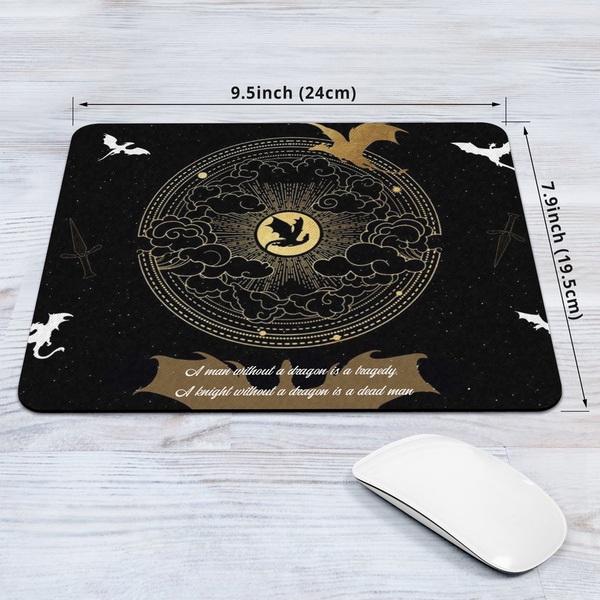 Fourth Wing Dragon Desk Mat, Epic Fantasy Quote Mouse Pad, Empyrean Series Desk Pad, Gifts For Him DMVLR13