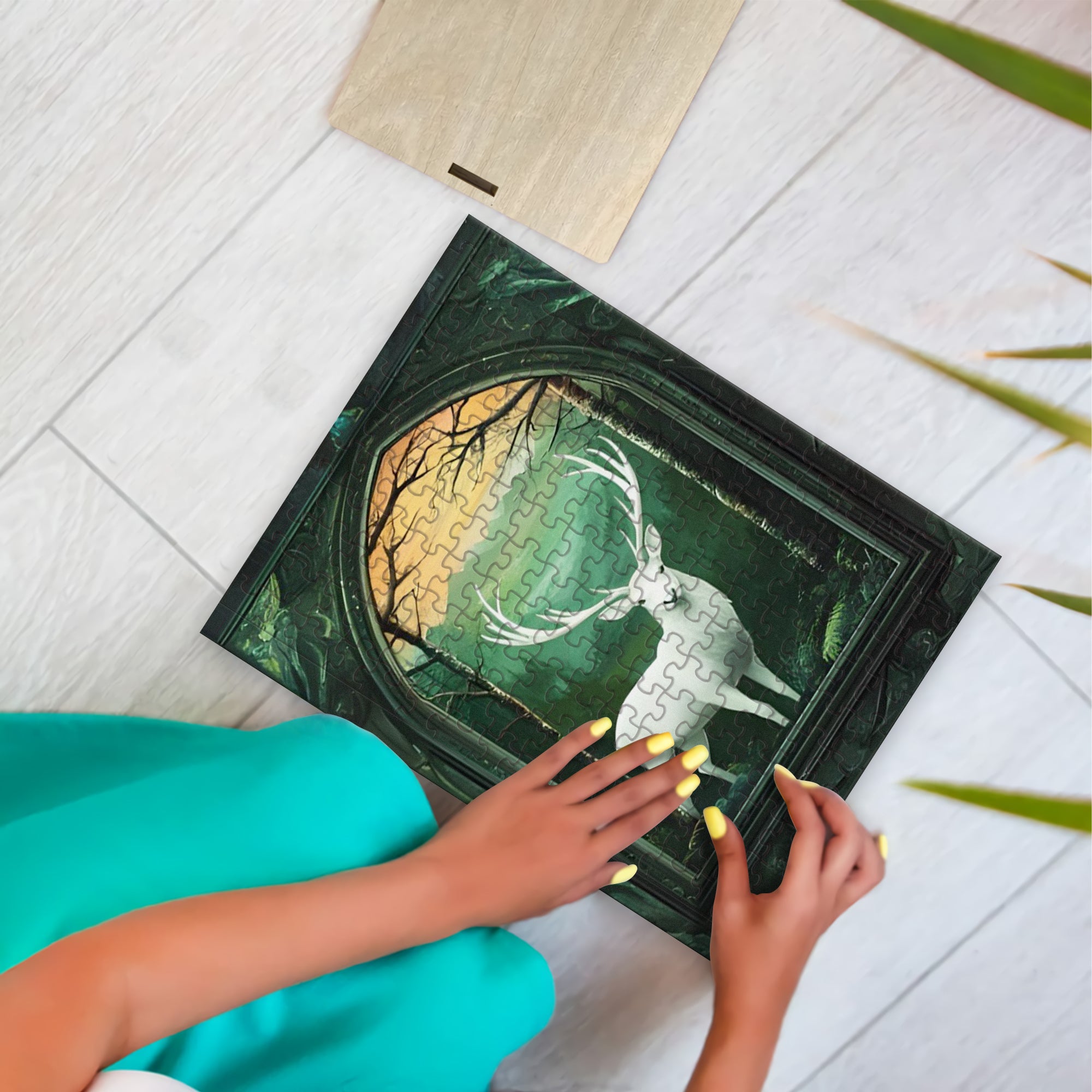 Throne of Glass Puzzle White Stag, Terrasen Fantasy Wooden Jigsaw Puzzle Bookish Gift PVLR15