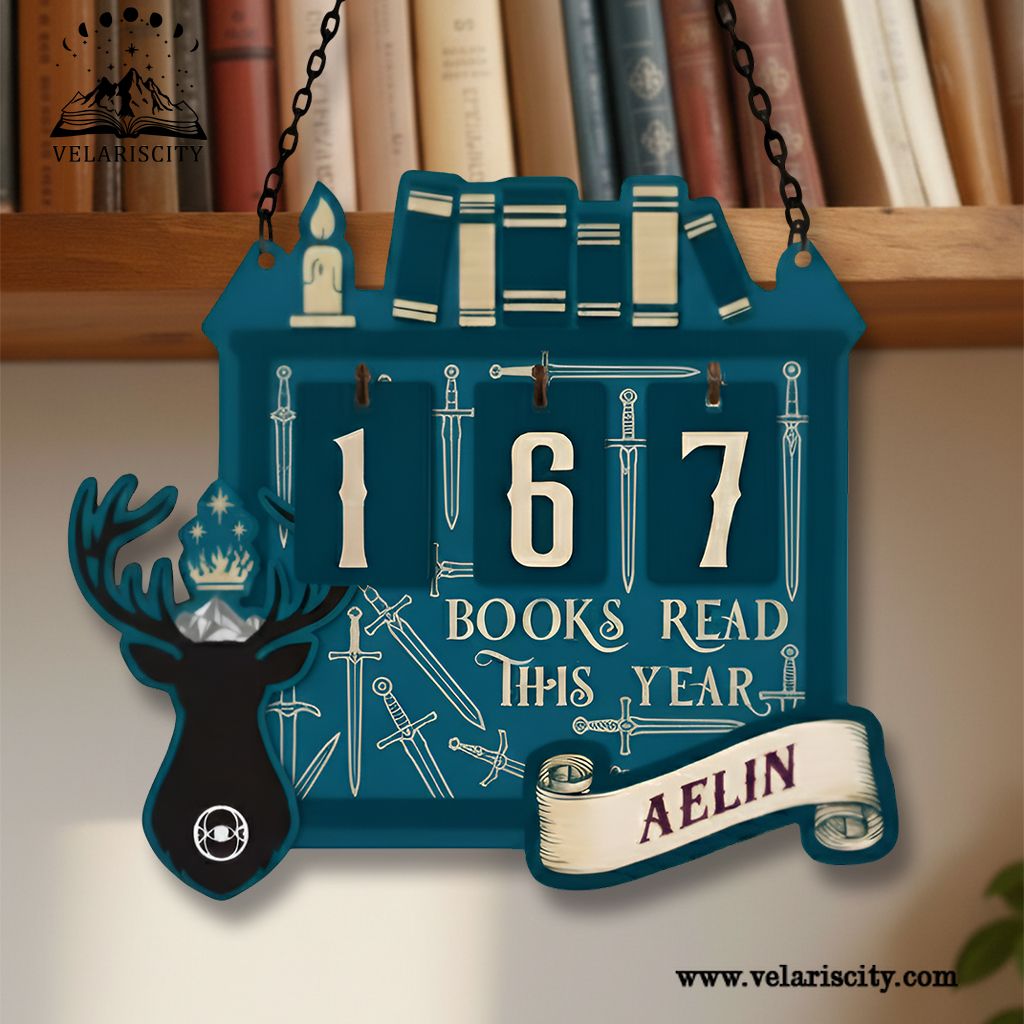 Personalized Book Tracker Sign, Throne of Glass Book Tracker, Books Read This Year Display, Book Lover Gift, Wooden Home Decor BTVLR15