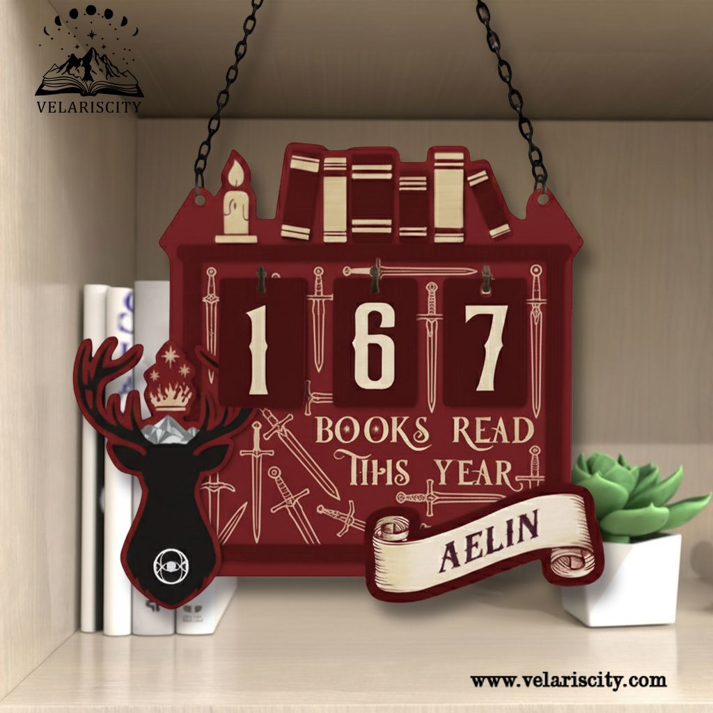 Personalized Book Tracker Sign, Throne of Glass Book Tracker, Books Read This Year Display, Book Lover Gift, Wooden Home Decor BTVLR15