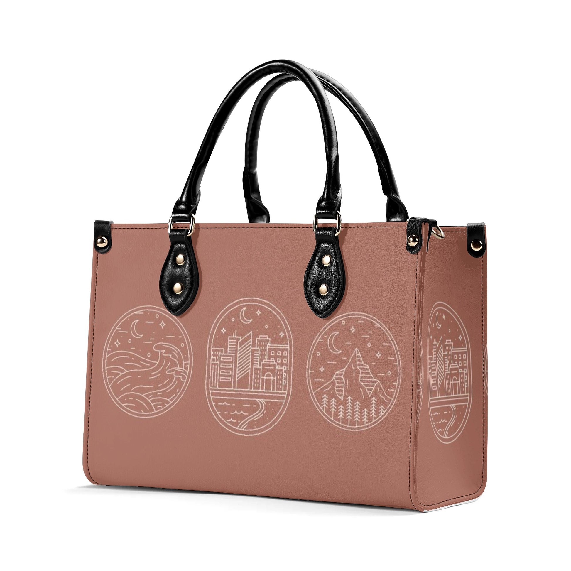 Velaris Inspired Leather Bag ,Minimalist City and Nature Inspired Bag, Personalized Leather Bag, Fantasy Leather Handbag, Perfect Gift for Women. HBVLR15