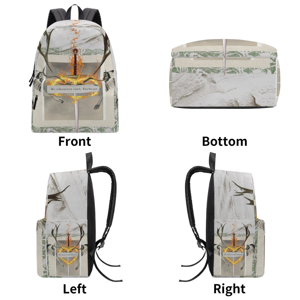 Fireheart Backpack, To Whatever End Quote, Throne of Glass Inspired Book Bag, Sarah J Maas Gift BPVLR14