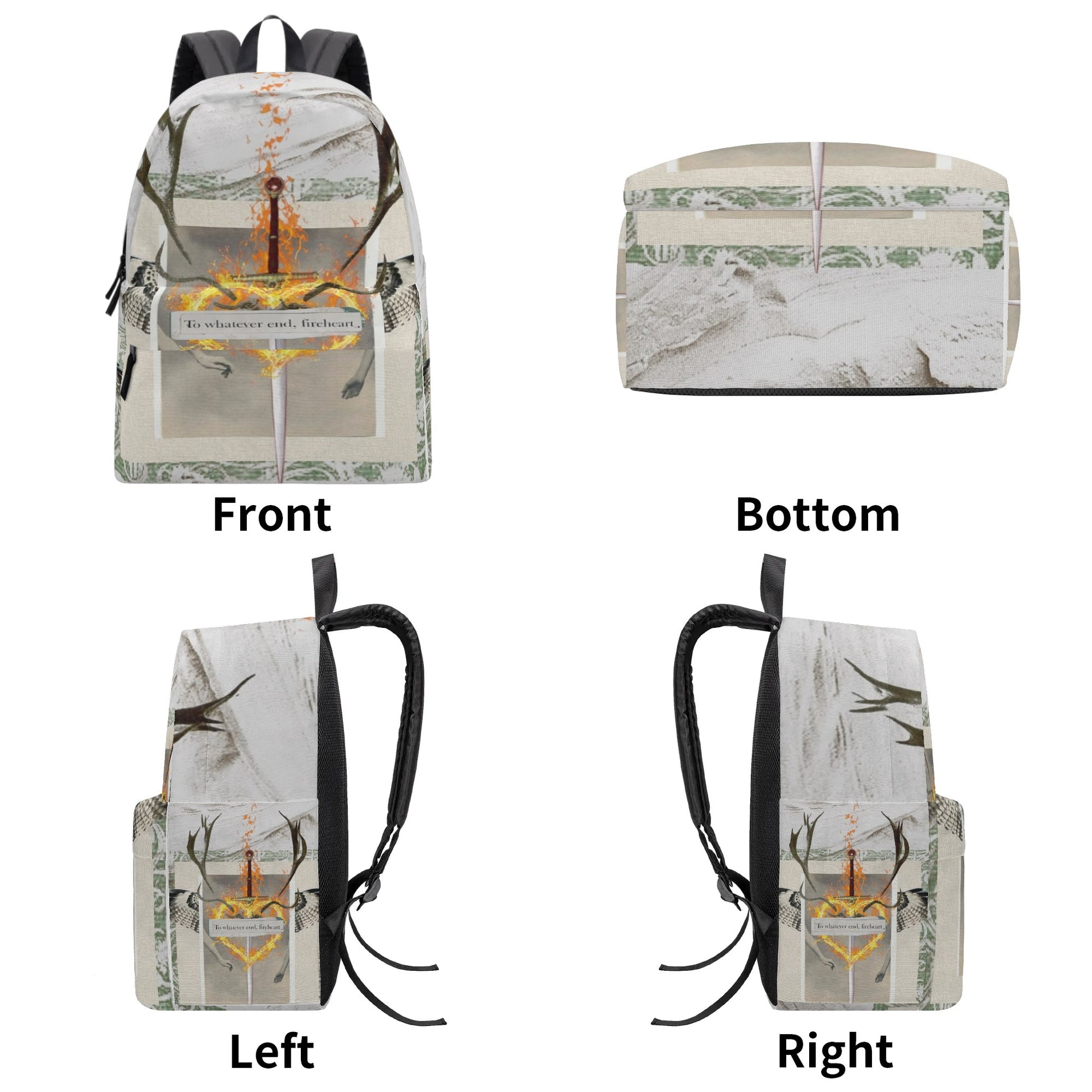 Fireheart Backpack, To Whatever End Quote, Throne of Glass Inspired Book Bag, Sarah J Maas Gift BPVLR14