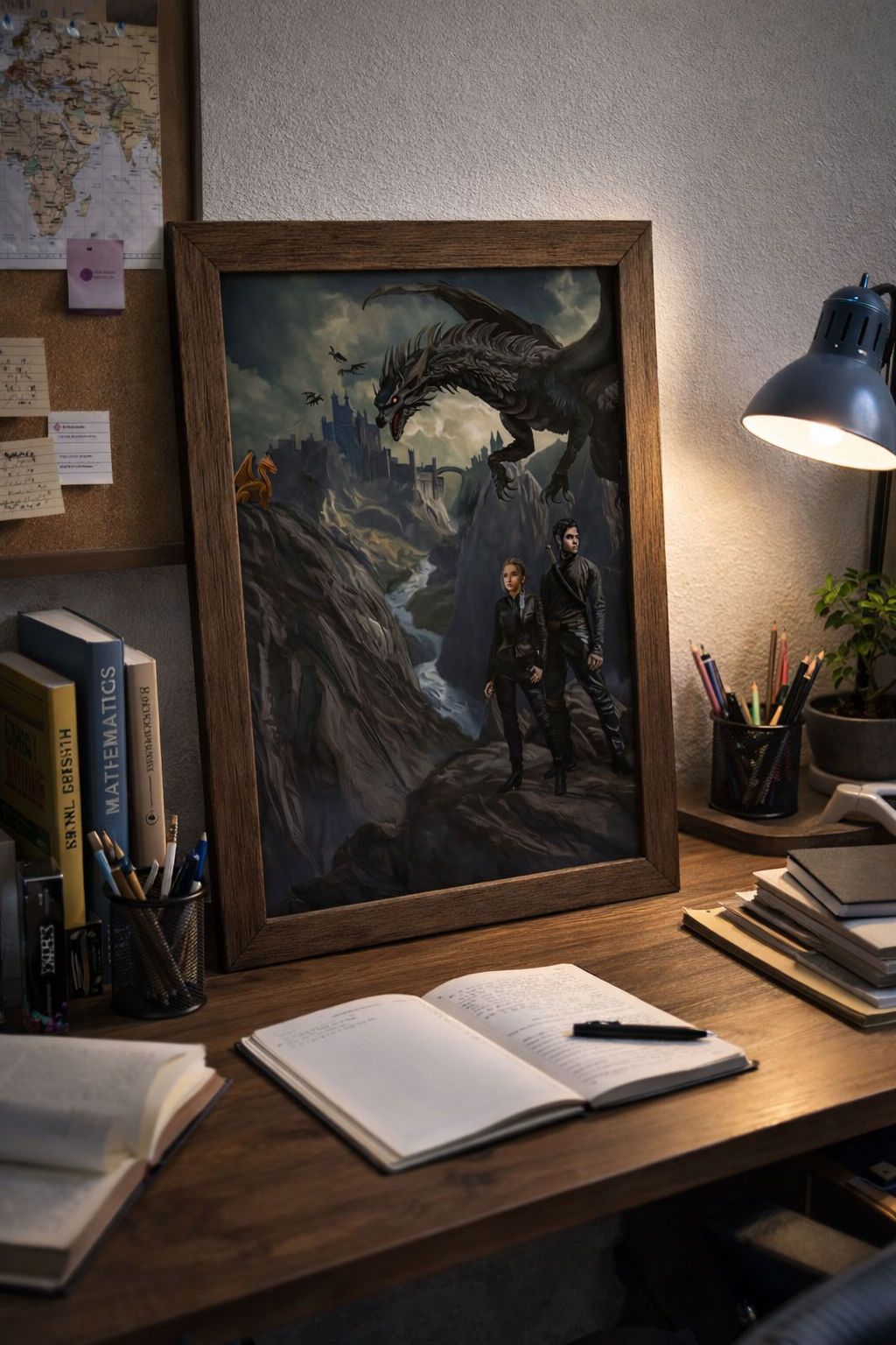 Fourth Wing Poster, Violet and Xaden Character Art, Rebecca Yarros Bookish Wall Art, Romantasy Reader Gift VLRP79