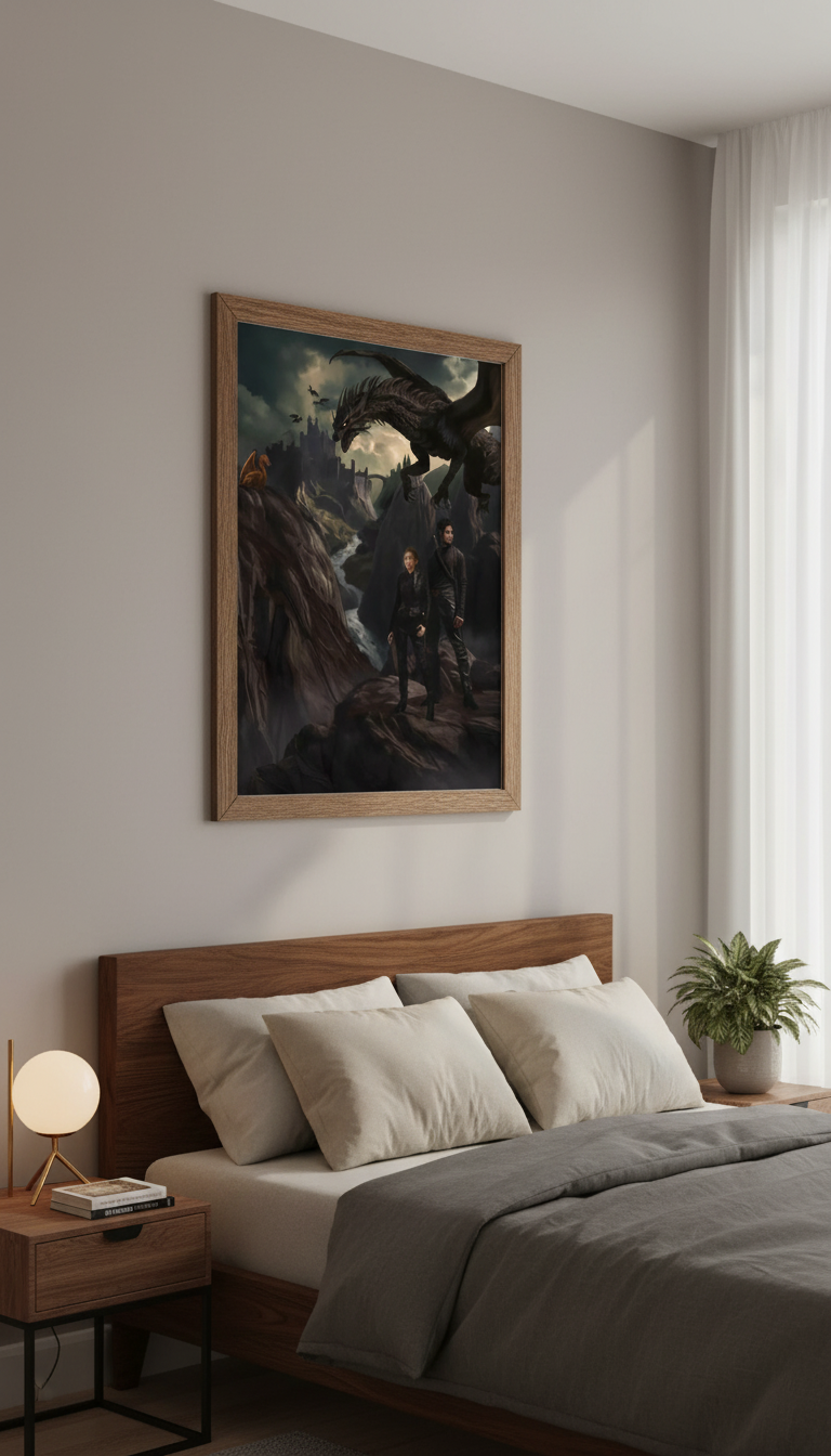 Fourth Wing Poster, Violet and Xaden Character Art, Rebecca Yarros Bookish Wall Art, Romantasy Reader Gift VLRP79