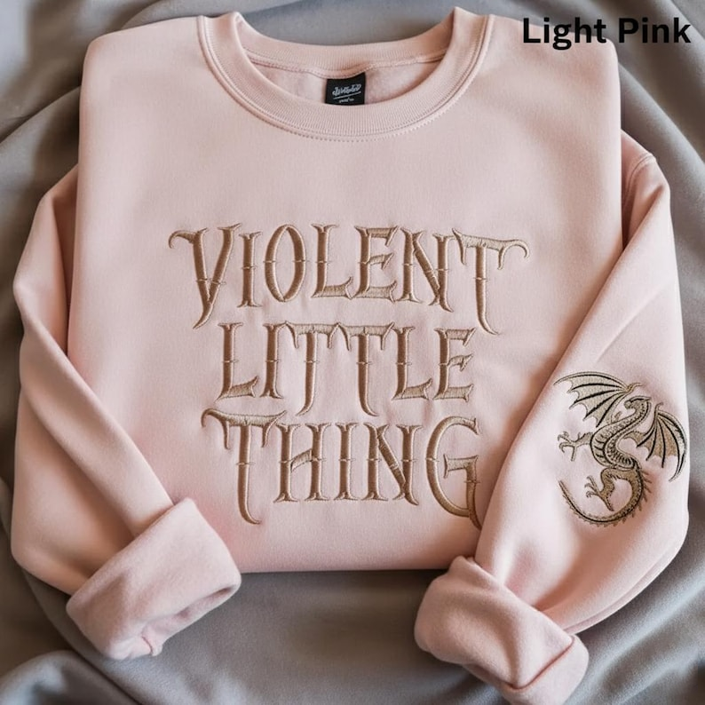 Violent Little Thing Sweatshirt, Gothic Fantasy Crewneck, Bookish Dragon Gift for Romantasy Readers and Dark Academia Lovers VEMB79