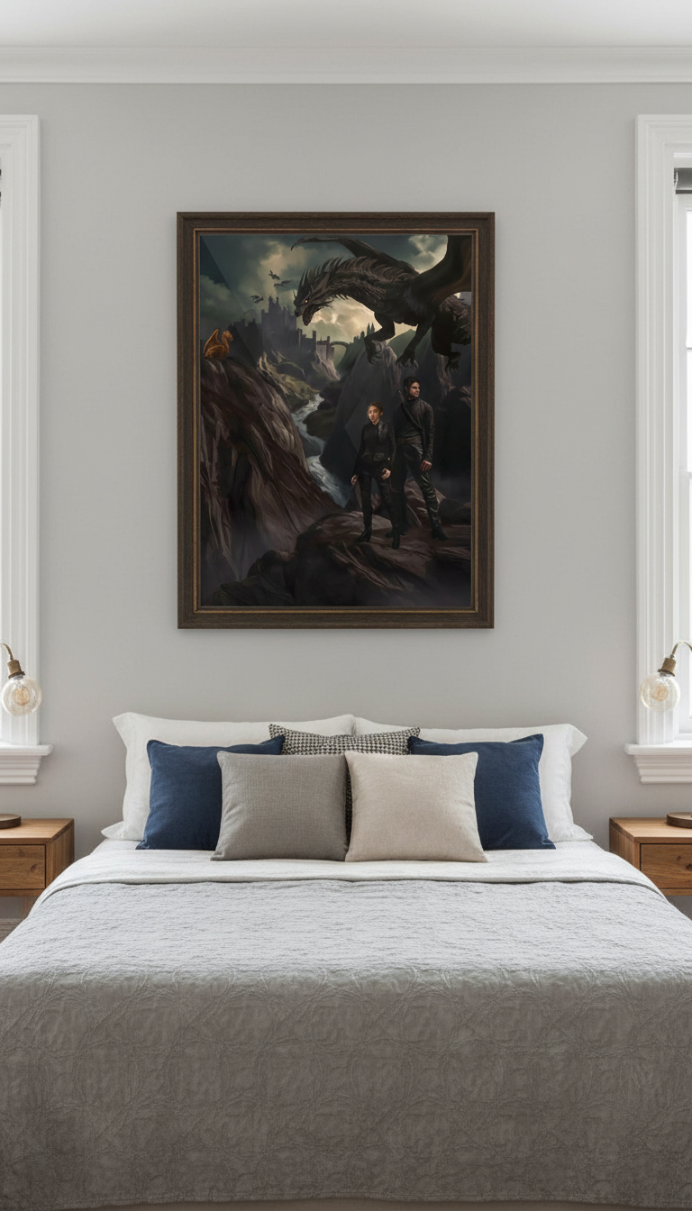 Fourth Wing Poster, Violet and Xaden Character Art, Rebecca Yarros Bookish Wall Art, Romantasy Reader Gift VLRP79