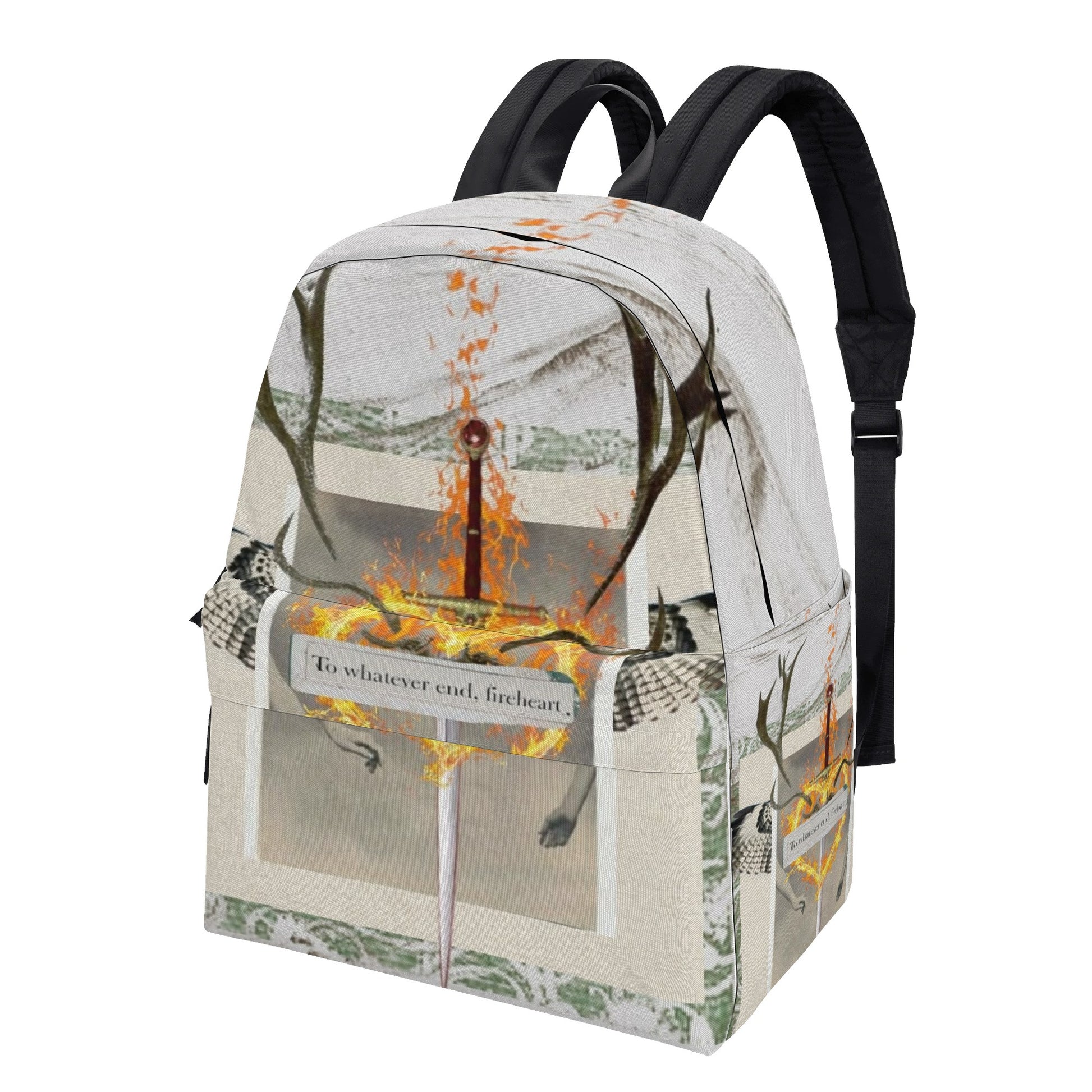Fireheart Backpack, To Whatever End Quote, Throne of Glass Inspired Book Bag, Sarah J Maas Gift BPVLR14