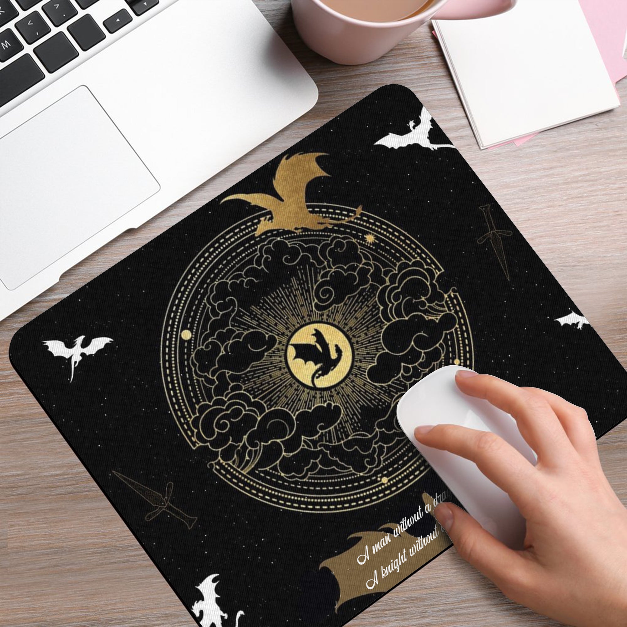 Fourth Wing Dragon Desk Mat, Epic Fantasy Quote Mouse Pad, Empyrean Series Desk Pad, Gifts For Him DMVLR13