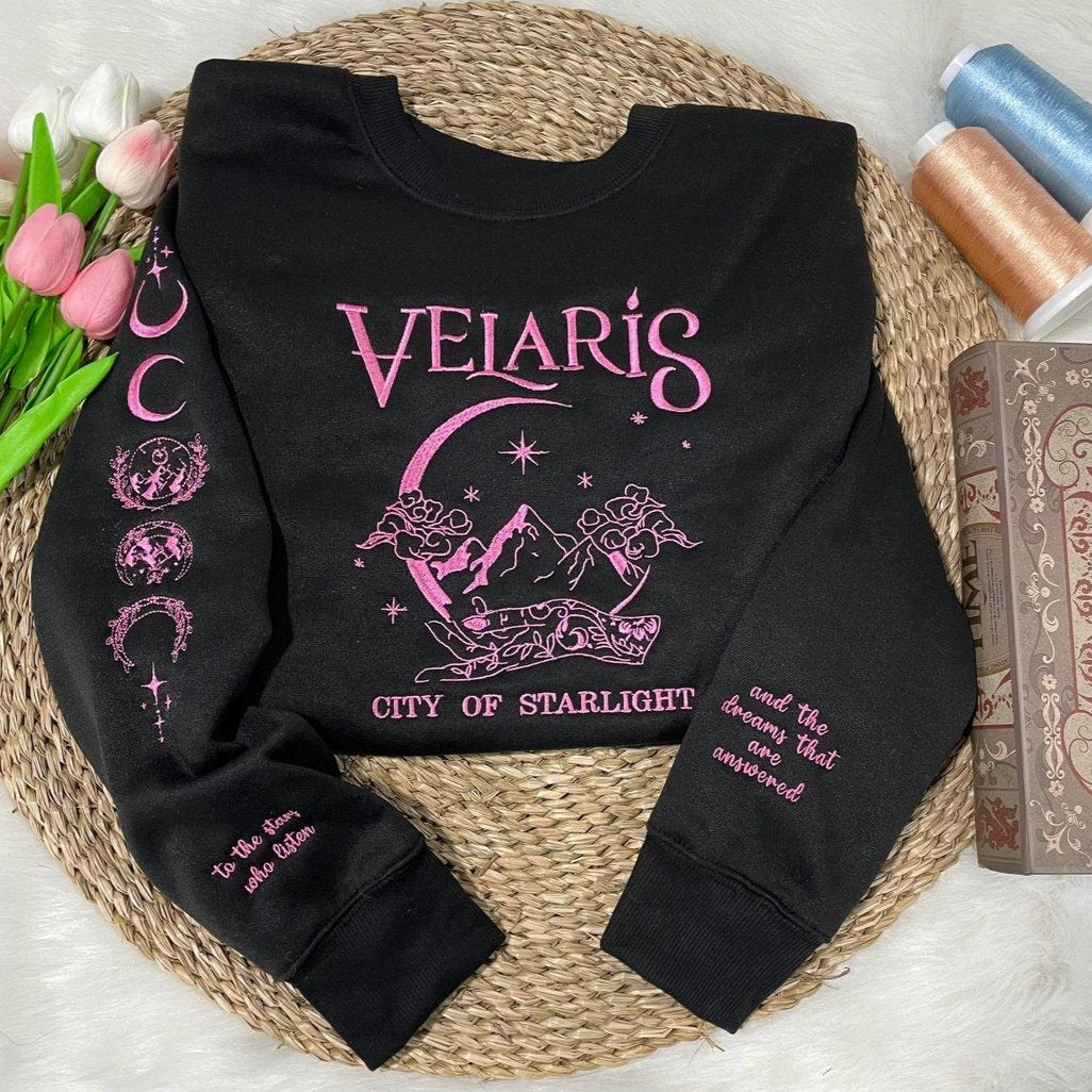 Embroidered Velaris City Of Starlight Sweatshirt, The Night Court Shirt, SJM Sweater, VEMB01