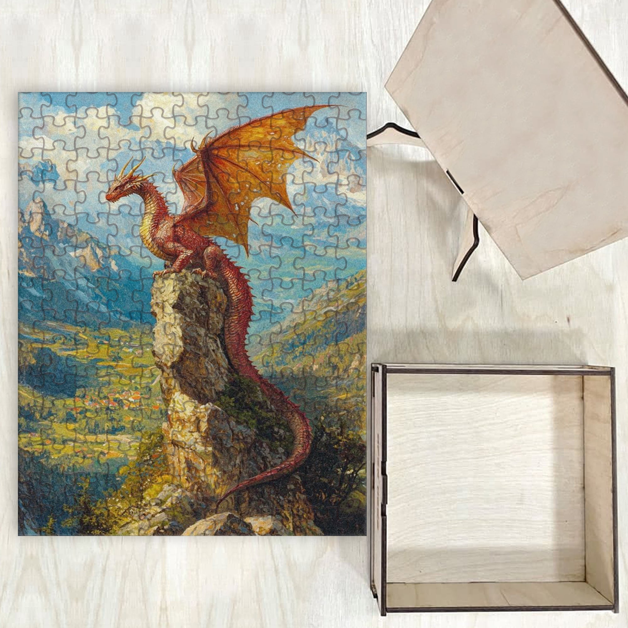 Fourth Wing Puzzle Andarna Dragon, Fantasy Wooden Jigsaw Puzzle Bookish Gift for Fans of Rebecca Yarros PVLR16