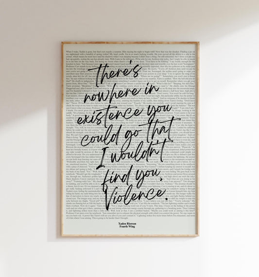 Xaden Riorson Poster, Fourth Wing Quote Poster, Rebecca Yarros Wall Art, Bookish Romance Poster, Dragon Rider Print, Fantasy Book Quote, Violence Quote Art VLRP36
