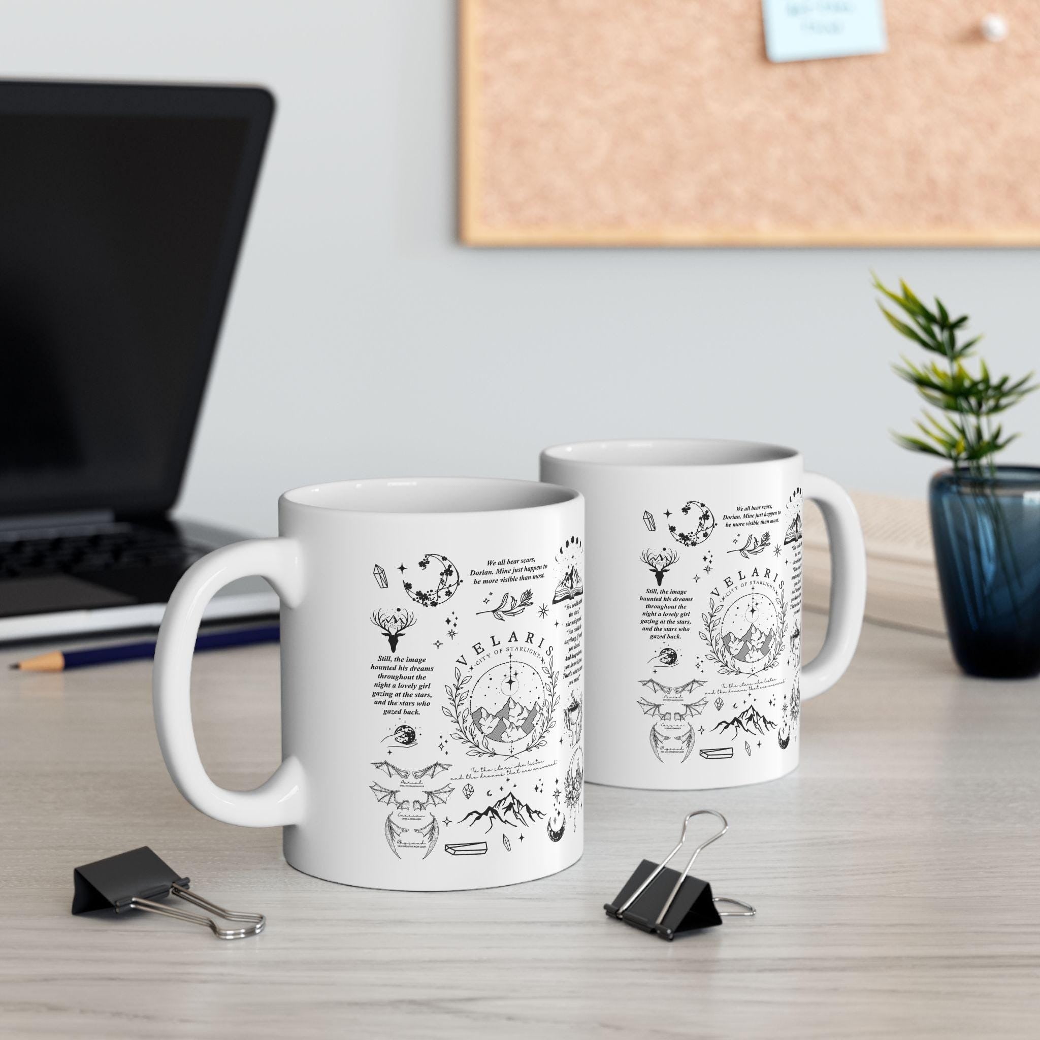 Velaris Mug – ACOTAR City of Starlight Ceramic Coffee Cup, Court of Dreams Gift, Sarah J Maas Merch, Fantasy Book Lover Gift for Her MGVLR16