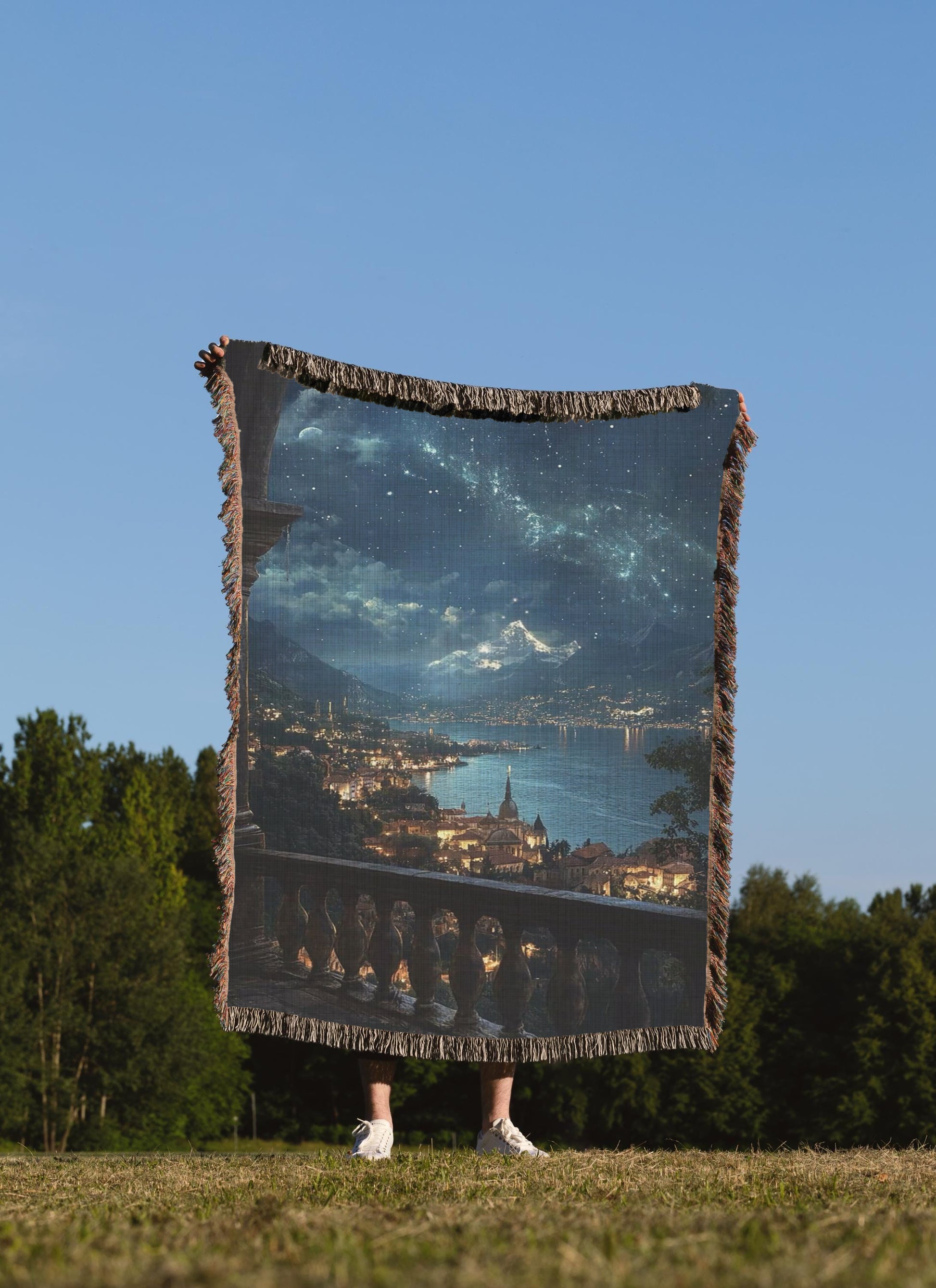 Velaris City of Starlight Woven Blanket, Fantasy Mountain and Stars Throw, To the Stars Quote Design, Cozy ACOTAR Home Decor BKVLR15