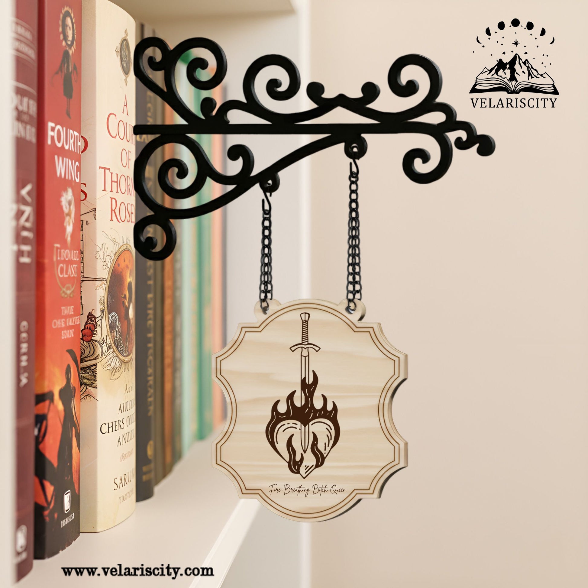 Fireheart Book Tavern Signs, Throne of Glass Inspired Wooden Sign, Terrasen Fantasy Decor Gift, Fantasy Decor for Book Lovers, Home Library Decor, Book Gift BSVLR16