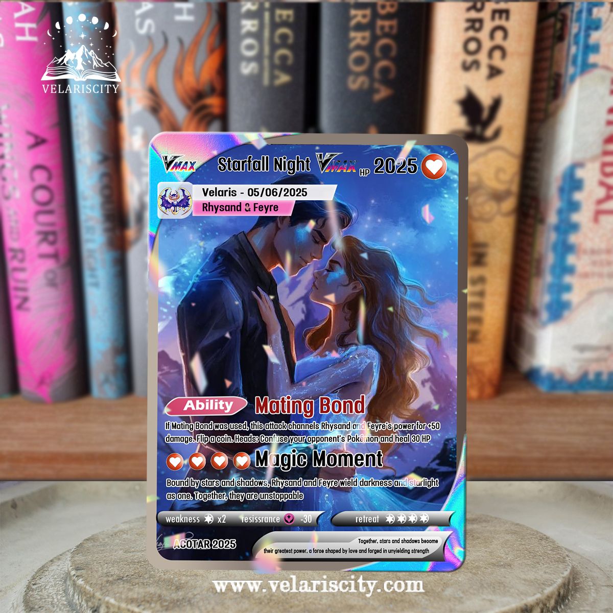 Rhysand and Feyre Custom Card, ACOTAR Fan Art, Fantasy Collectible Gift, Unique Gift for Fans CVLR016