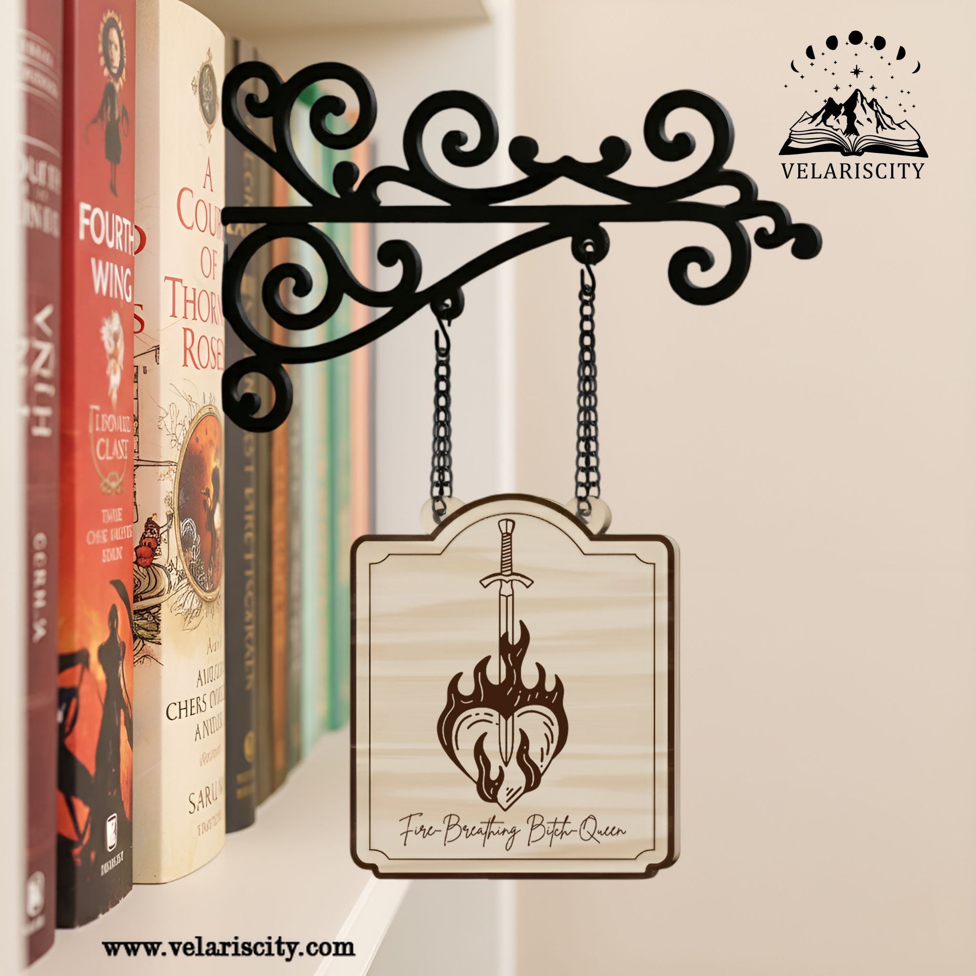 Fireheart Book Tavern Signs, Throne of Glass Inspired Wooden Sign, Terrasen Fantasy Decor Gift, Fantasy Decor for Book Lovers, Home Library Decor, Book Gift BSVLR16
