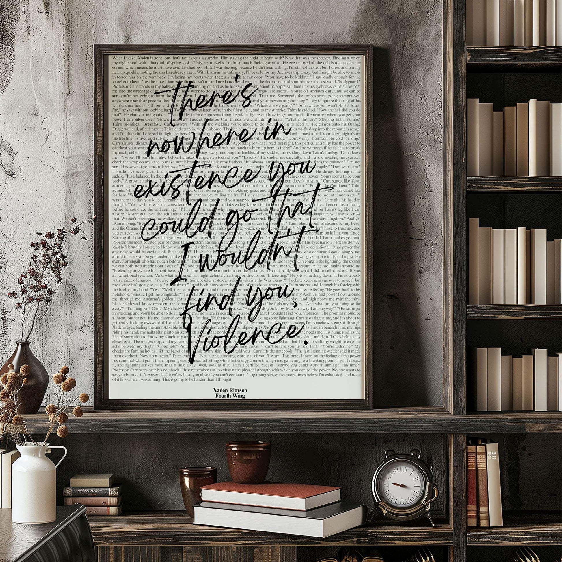Xaden Riorson Poster, Fourth Wing Quote Poster, Rebecca Yarros Wall Art, Bookish Romance Poster, Dragon Rider Print, Fantasy Book Quote, Violence Quote Art VLRP36